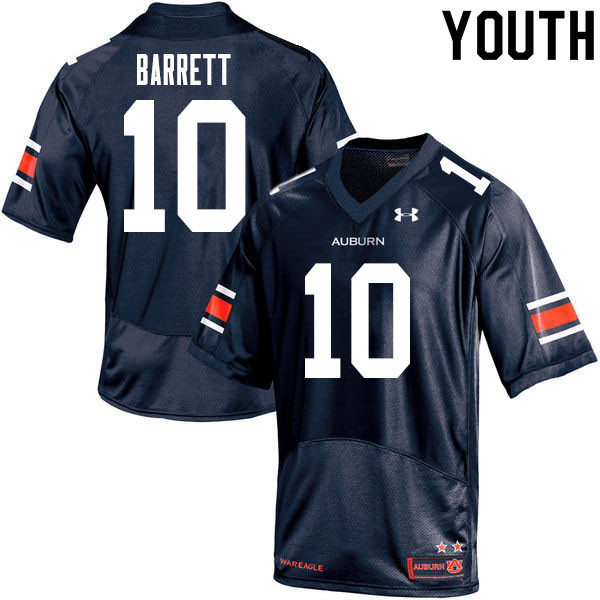 Auburn Tigers Youth Devan Barrett #10 Navy Under Armour Stitched College 2020 NCAA Authentic Football Jersey PQO3174DY